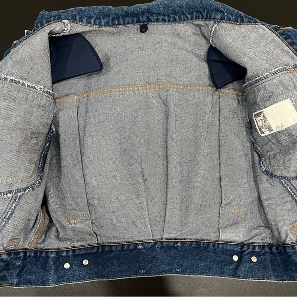 VTG PUMA Jeans Denim Jacket 1980s Germany Short Cut Bomber Size 3 - Picture 8 of 11